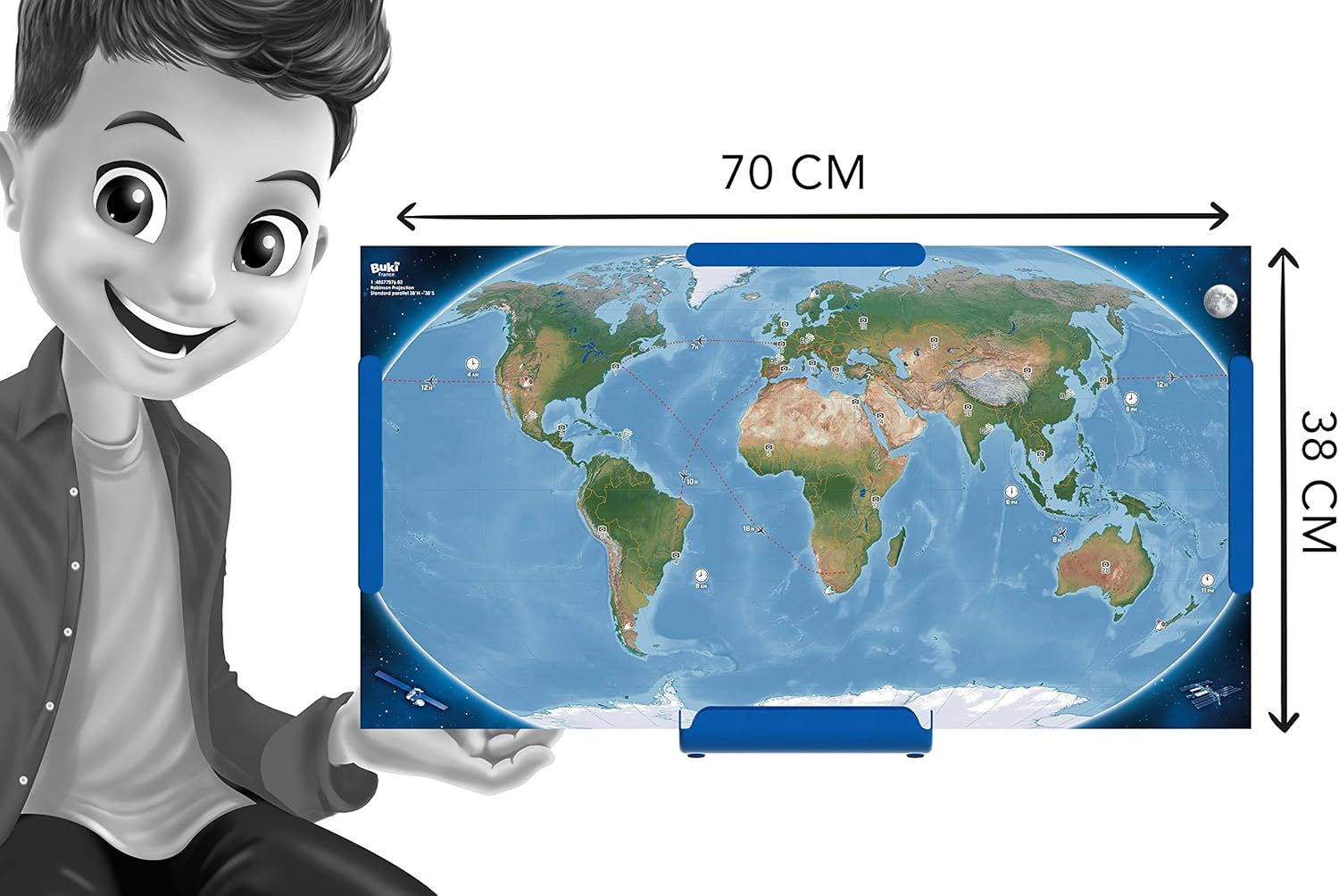 BUKI France 7346IT Magnetic World Map Italian Version image number 4