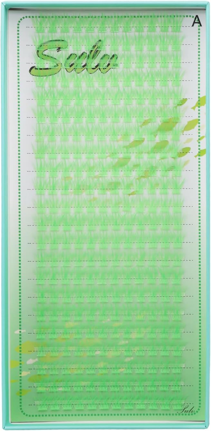 SULV Light Green Colored Lash Clusters 10-18Mm Eyelash Extension Cluster Lashes Individual Lashes 264Pcs Colored Lash Extensions D Curl Eyelash Clusters (Slc07-Light Green-10-12-14-16-18Mm Mixed)