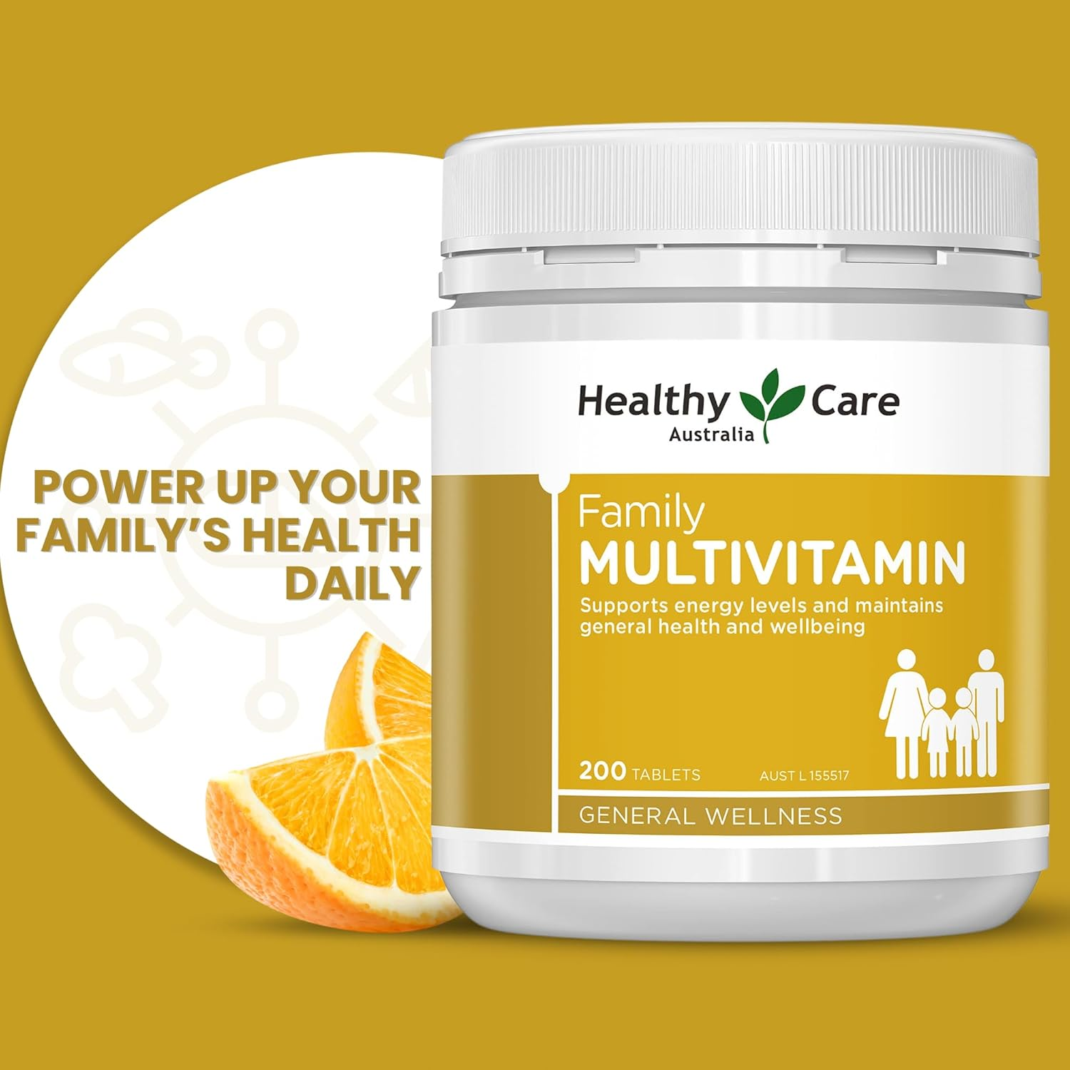 Healthy Care Family Multivitamin Chewable Tablets - Complete Daily Nutritional Support - Premium Dietary Supplement - All-Natural Ingredients - 200 Tablets image number 1