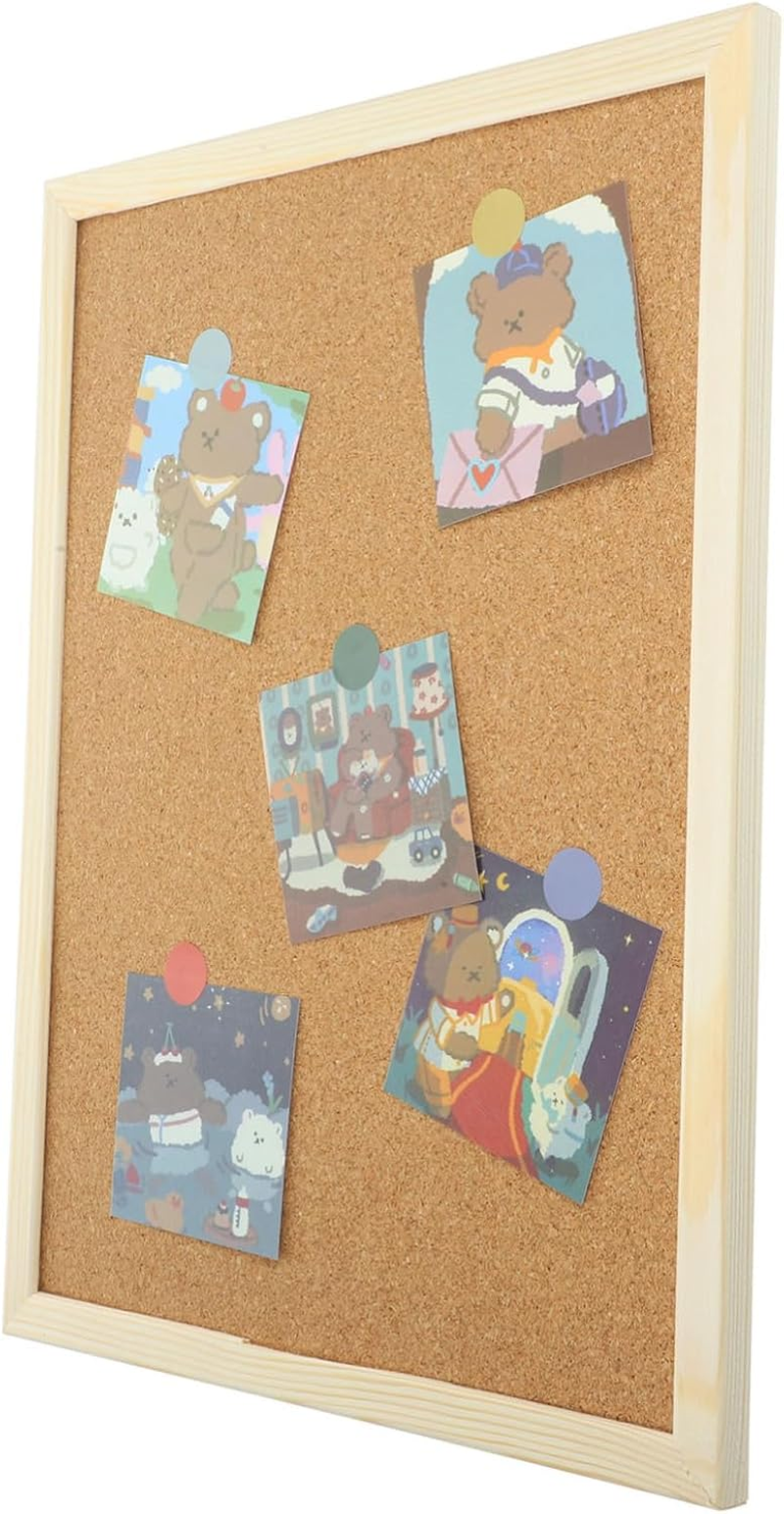 Tofficu Thumbtack Board Cork Board Wall for Household Office Decor Bulletin Memo Message Cork