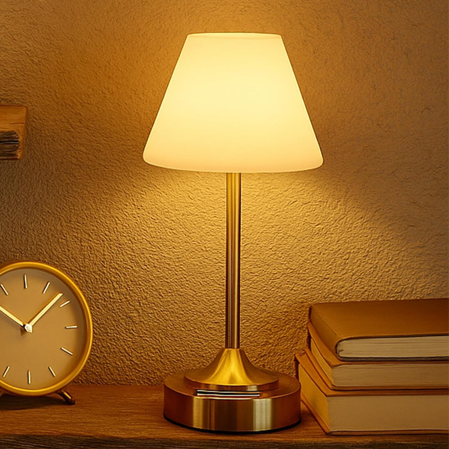 OUTON Rechargeable Cordless Table Lamp, 3 Color Temperatures & Stepless Touch Dimming, Battery Indicator & USB-C, Portable Waterproof Wireless Night Light for Bedroom, Bathroom, Dining, Patio (2Pack)