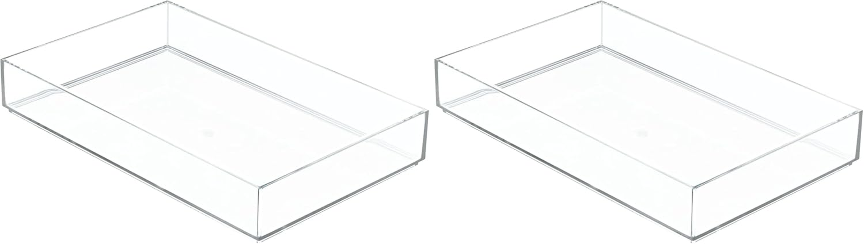 Interdesign Clarity Kitchen Drawer Organizer for Silverware, Spatulas, Gadgets - 4" X 8" X 2", Clear