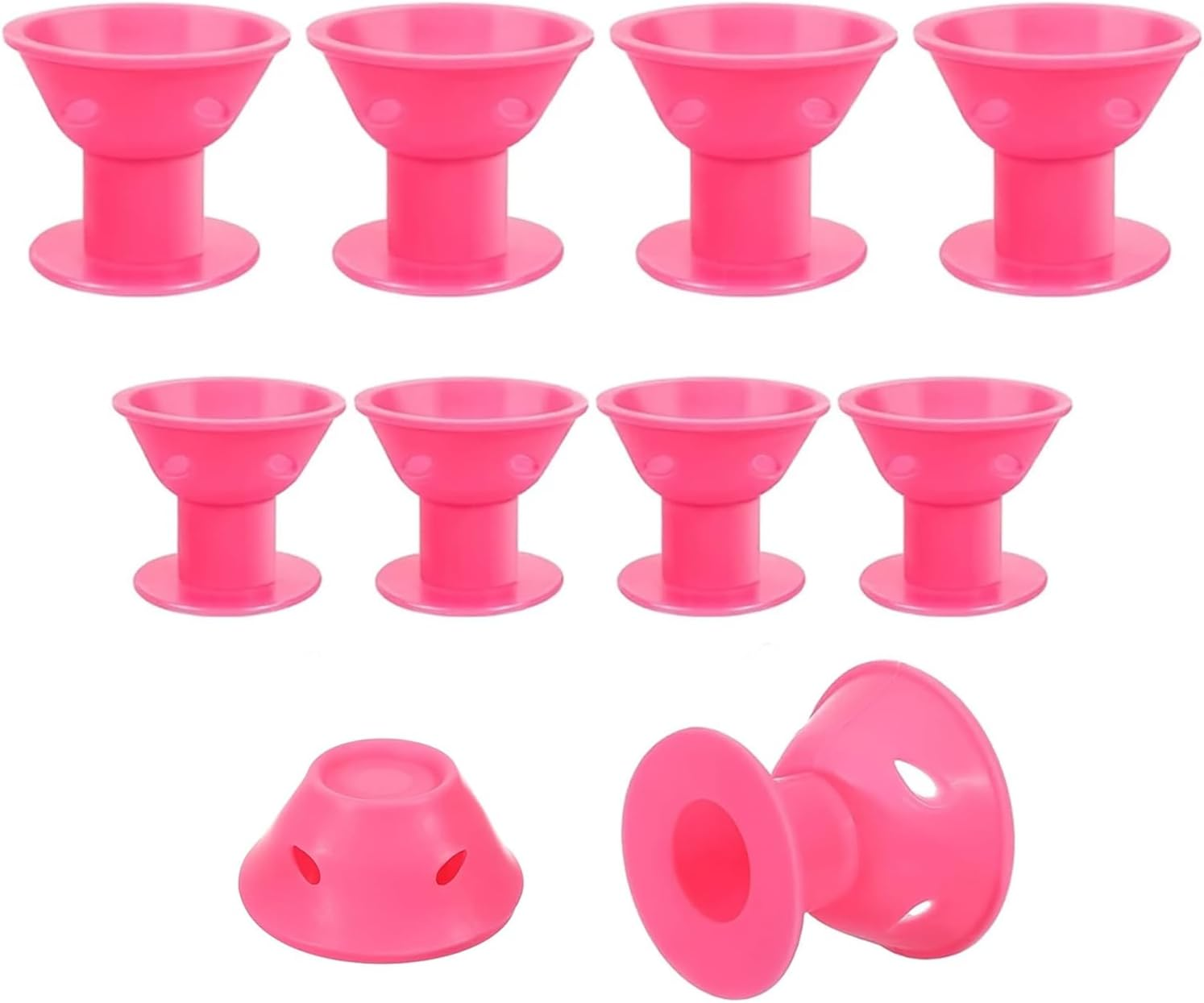10PCS Magic Hair Rollers & Heatless Hair Curlers for Overnight Curls - No Heat Silk Hair Rollers for Women & Girls | Soft Sleep-In Foam Curlers with Ventilation Holes | Damage-Free Natural Waves & Curls (Pink, Mix)