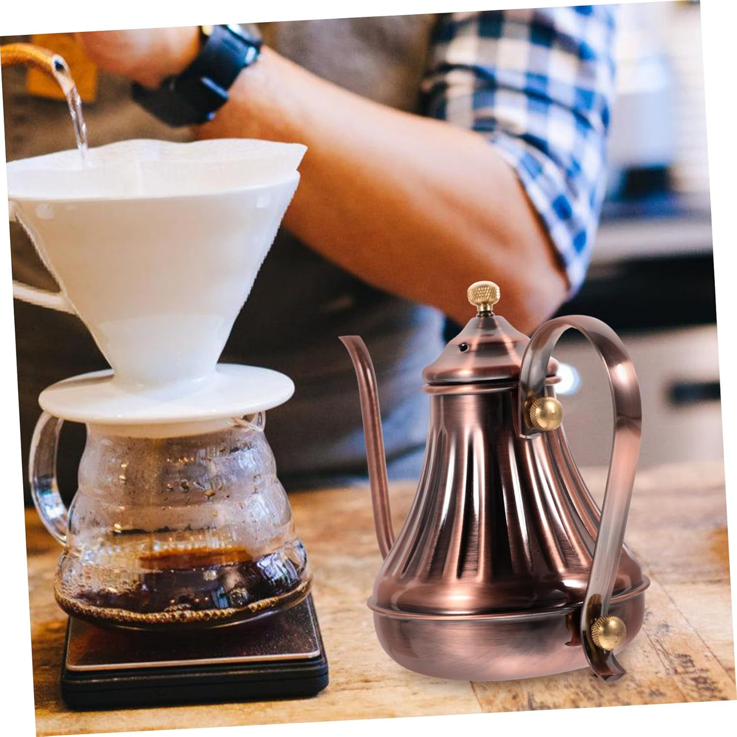 Practical Holder Long Spout Tea Kettle Portable Stainless-Steel Pot for Coffee Drip Spout image number 5