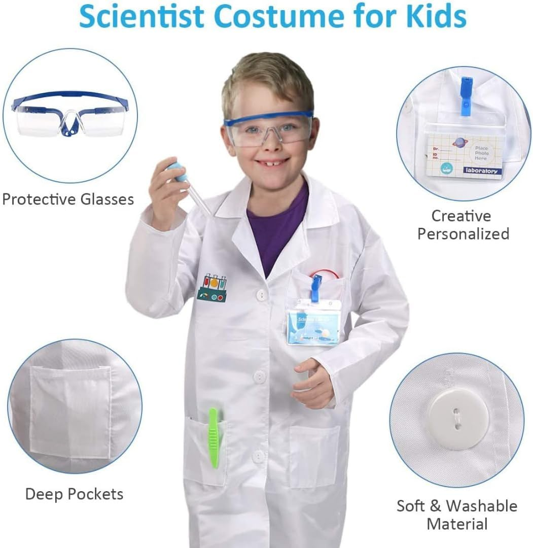 Why2Wise 80+ Science Experiment Kits for Kids with Lab Coat - Scientist Costume Dress up and Role Play STEM Activities Educational Scientist Toys for Boys Girls Chemistry, Age 6,7,8,9,10,11,12,13,14 image number 6