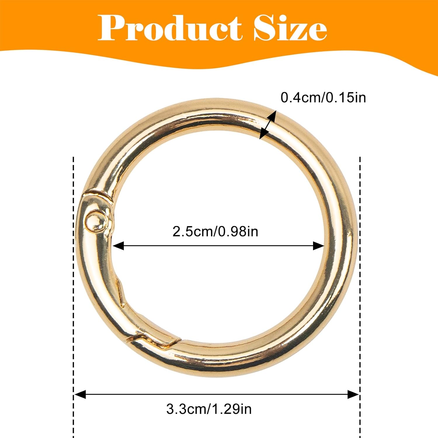 18 Pcs Spring O Ring Clasp Circle Carabiner Purse Rings for Straps Metal round Key Ring Keychain Clip Gold Silver (Colorful) image number 1