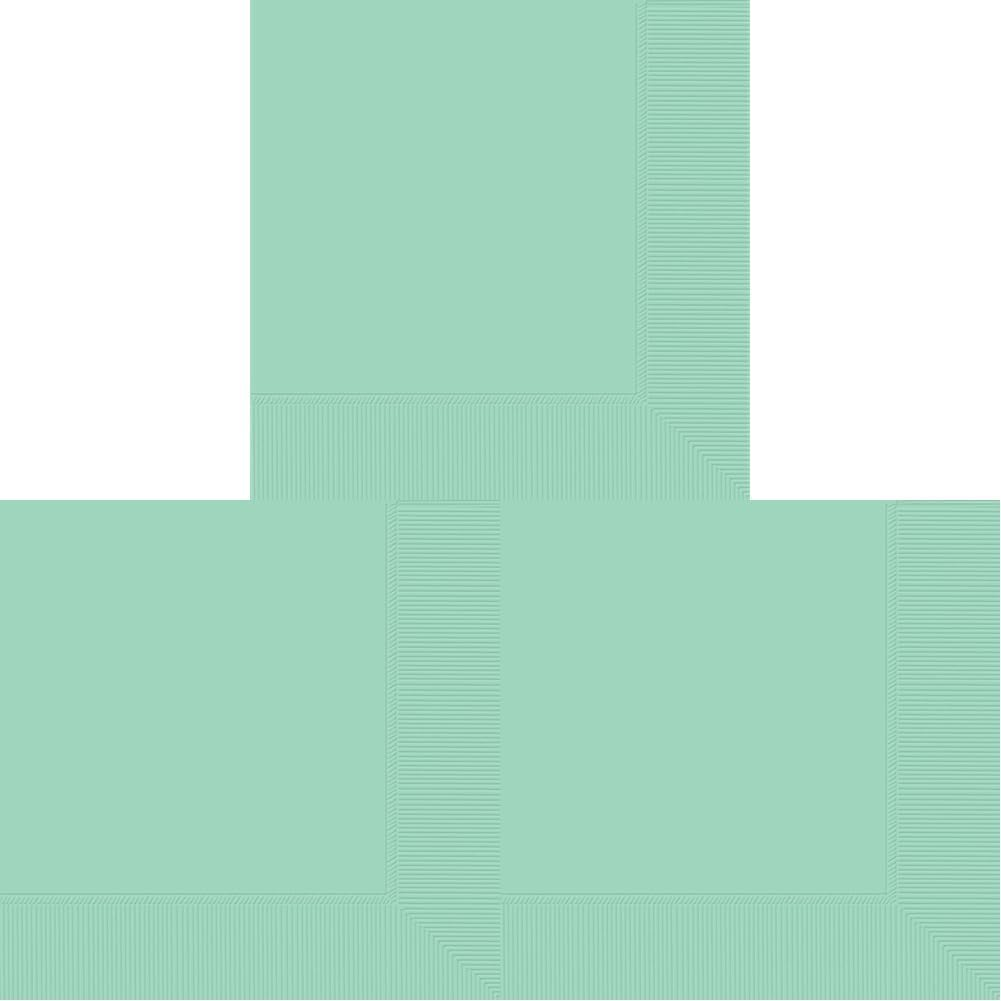 Amscan 2 Ply Beverage Napkins 50 Pieces, Cool Mint