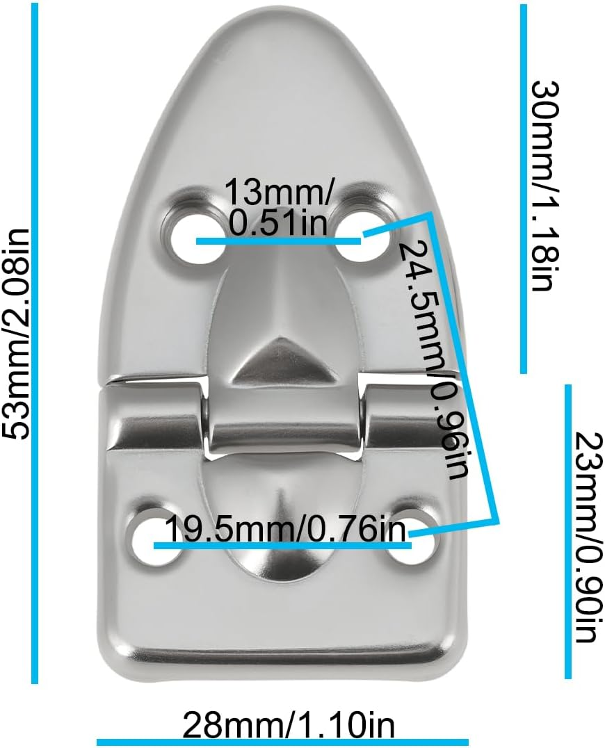 Be in Your Mind 2 Pcs Box Cabinet Silver 90&deg; Flip Hinge Suitable for Guitar Cases Piano Cabinet