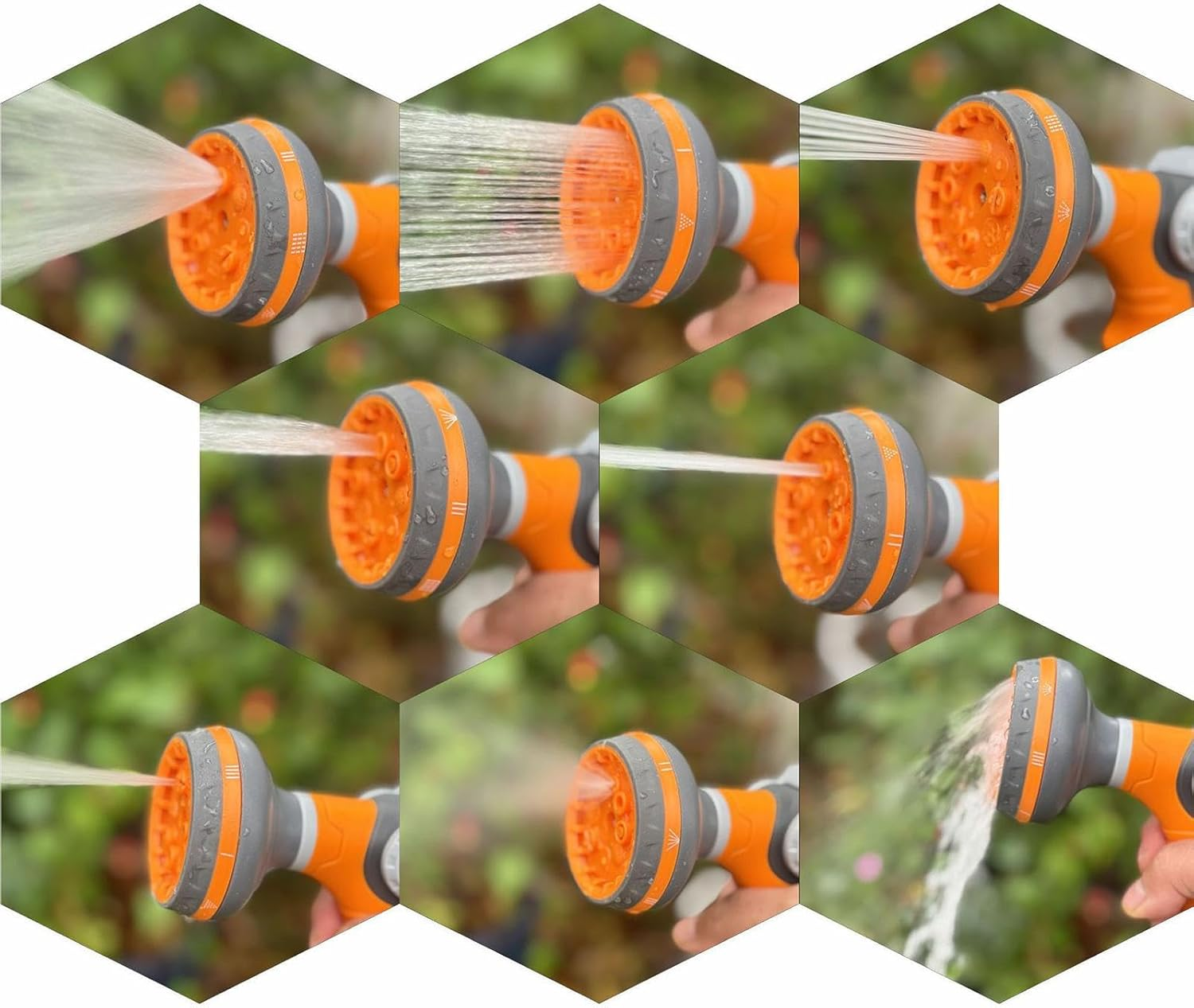 Hose Sprayer Nozzle, Water Hose Nozzle - High Pressure Hose Nozzle | 8 Adjustable Spray Patterns Leakproof Gardening Tools Garden Sprayer For image number 4
