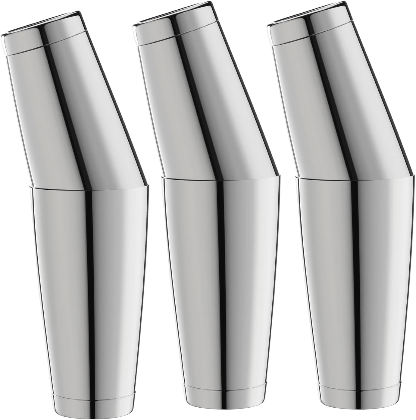WOTOR Boston Cocktail Shaker Set 530 Ml & 830 Ml Stainless Steel Weighted Shaker Cans, Metal Martini Shaker, Beverage Mixer for Bartending, Professional Bar Tools for Bartender (3 Pack) image number 4