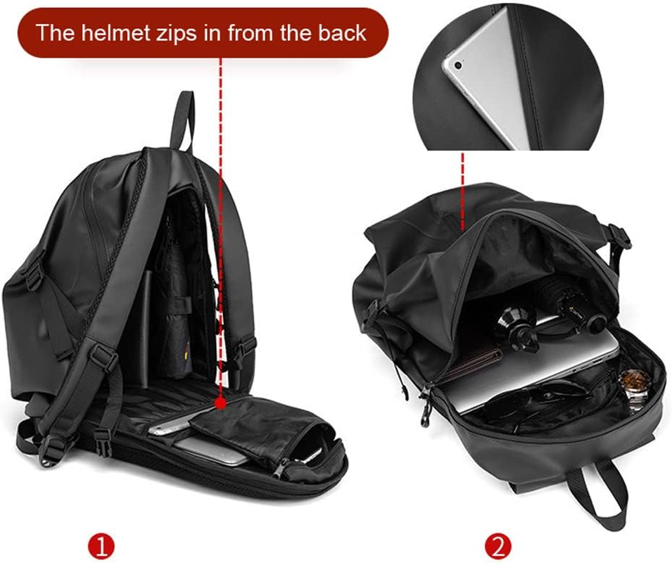 ACAGALA Multifunctional Large Capacity Motorcycle Backpack Motorcycle Helmet Bag Moto Riding Compatible with Men Women Waterproof Helmet Backpack image number 1