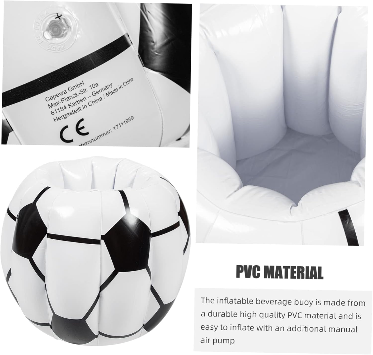 Inflatable Football Ice Bucket Wear-Resistant Portable for Outdoor Parties Holds Wine and Drinks image number 1