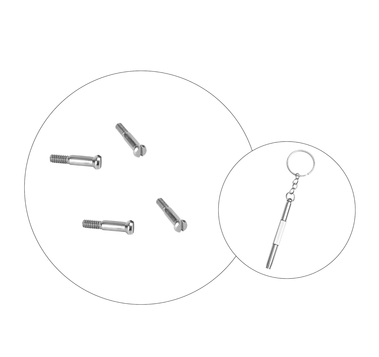 Replacement Silver Screws for Aviator RB2140 RB2168 RB4168 RB4169 RB4195 RB4152 RB4340 RB5022 Rx5121 Rx5227 Sunglasses Repair Kit (Set of 4) (Silver) image number 4