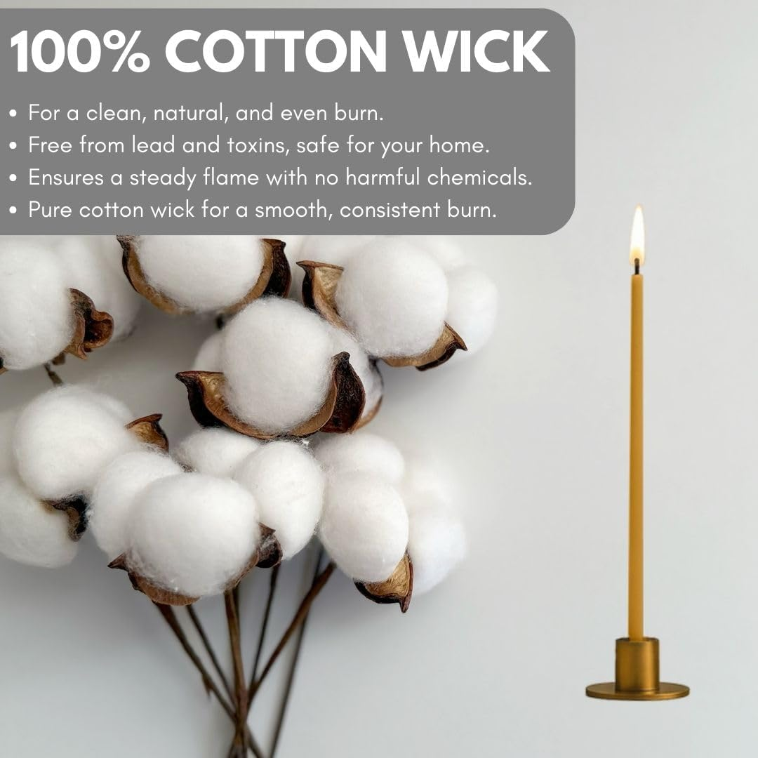 Luxora Pure Beeswax Candles - Honey-Scented, Decorative Thin Taper Candles - Ideal for Birthday Decoration or Church Prayers - Drip Free, Tall & Smokeless Pack of 50 Pcs, (50Pcs, 5Mm X 160Mm) image number 1