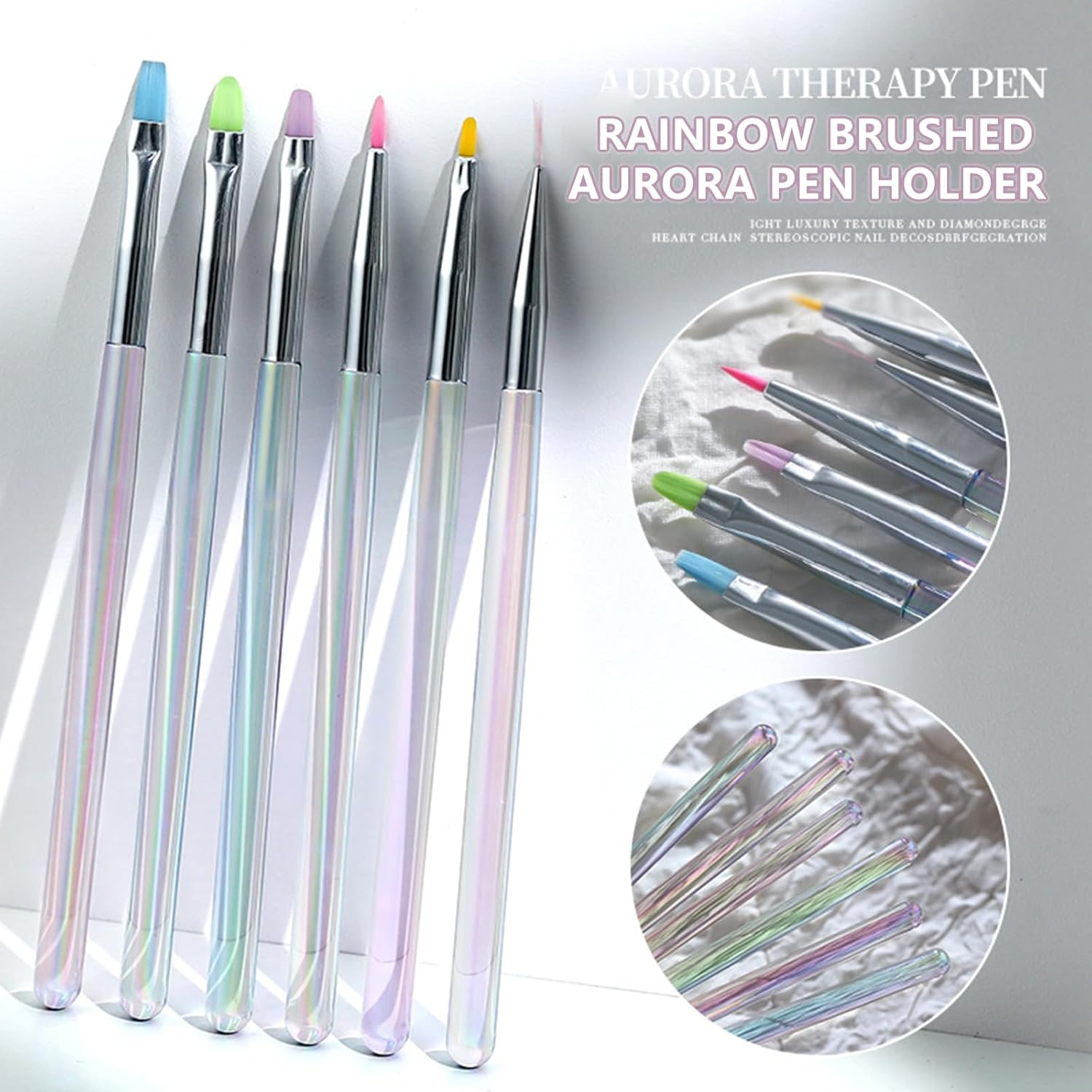 &zwnj;Taoluwin 6Pcs Nail Art Brushes Set, Professional Nail Art Design Pen, Nail Painting Brushes Kit with Acrylic Handle, Easy to Clean, Perfect Gift for Nail Artists image number 2