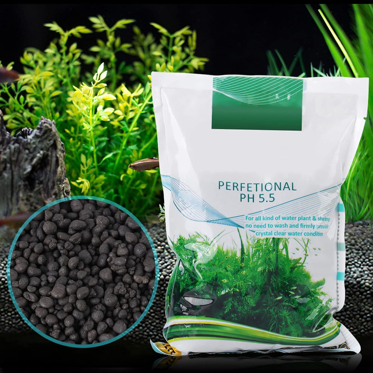 Aquarium Soil Substrate, Plant or Shrimp Stratum for Natural Planted Aquarium, Clay Gravel and Stable Porous Substrate for Freshwater Aquarium image number 2