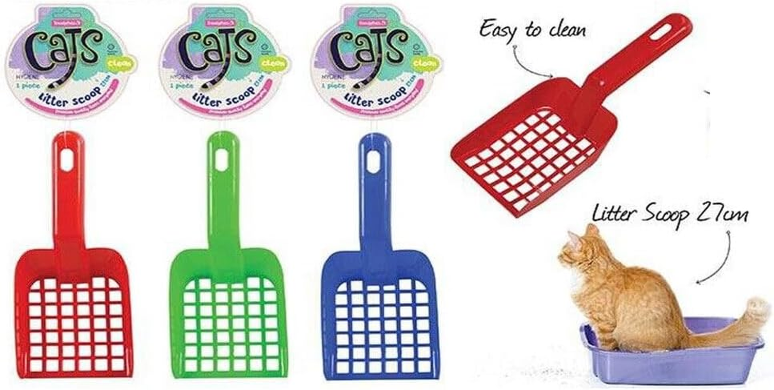Leona Co Cat Litter Scoop Cat Litter Shovels Plastic Cat Litter Scoops Easy to Clean Pet Shovels for Cat Dog Sand (Randomly Color） image number 1
