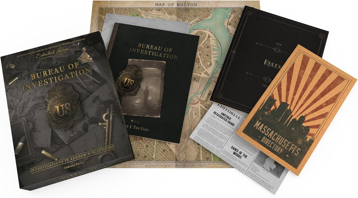 Space Cowboys Bureau of Investigation: Investigations in Arkham & Elsewhere Board Game | Cooperative Mystery Game for Adults and Teens | Ages 14+ | 1-8 Players | Avg. Playtime 120-240 Mins | Made by Space Cowboys image number 4