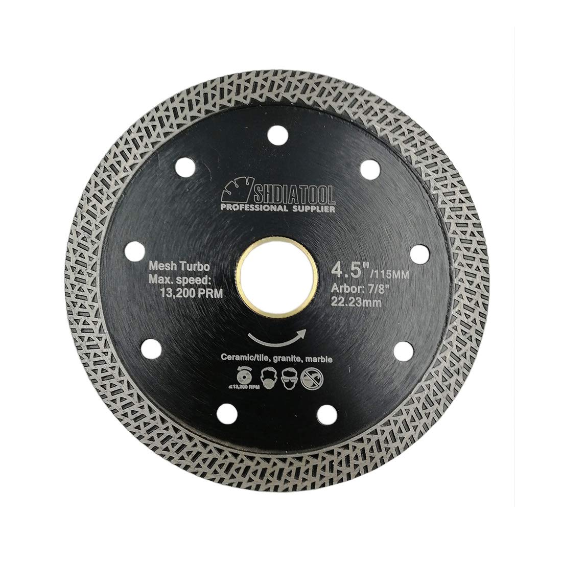 SHDIATOOL Diamond Porcelain Saw Blade Dia 125Mm / 5 Inch with Mesh Turbo for Tile Ceramic Granite Marble image number 1