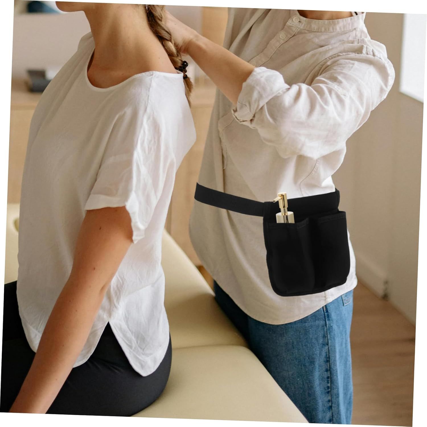 Gogogmee Essential Oil Storage Waist Bag Adjustable Belt Organizer for Massage Oils Dual Pocket Design for Therapists Home and Travel Durable and Protective image number 6