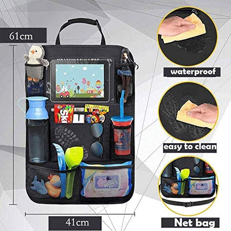 2 PCS Car Seat Back Organiser Tidy Organizer Travel Kid Storage Bag Pocket Cup Holder image number 4