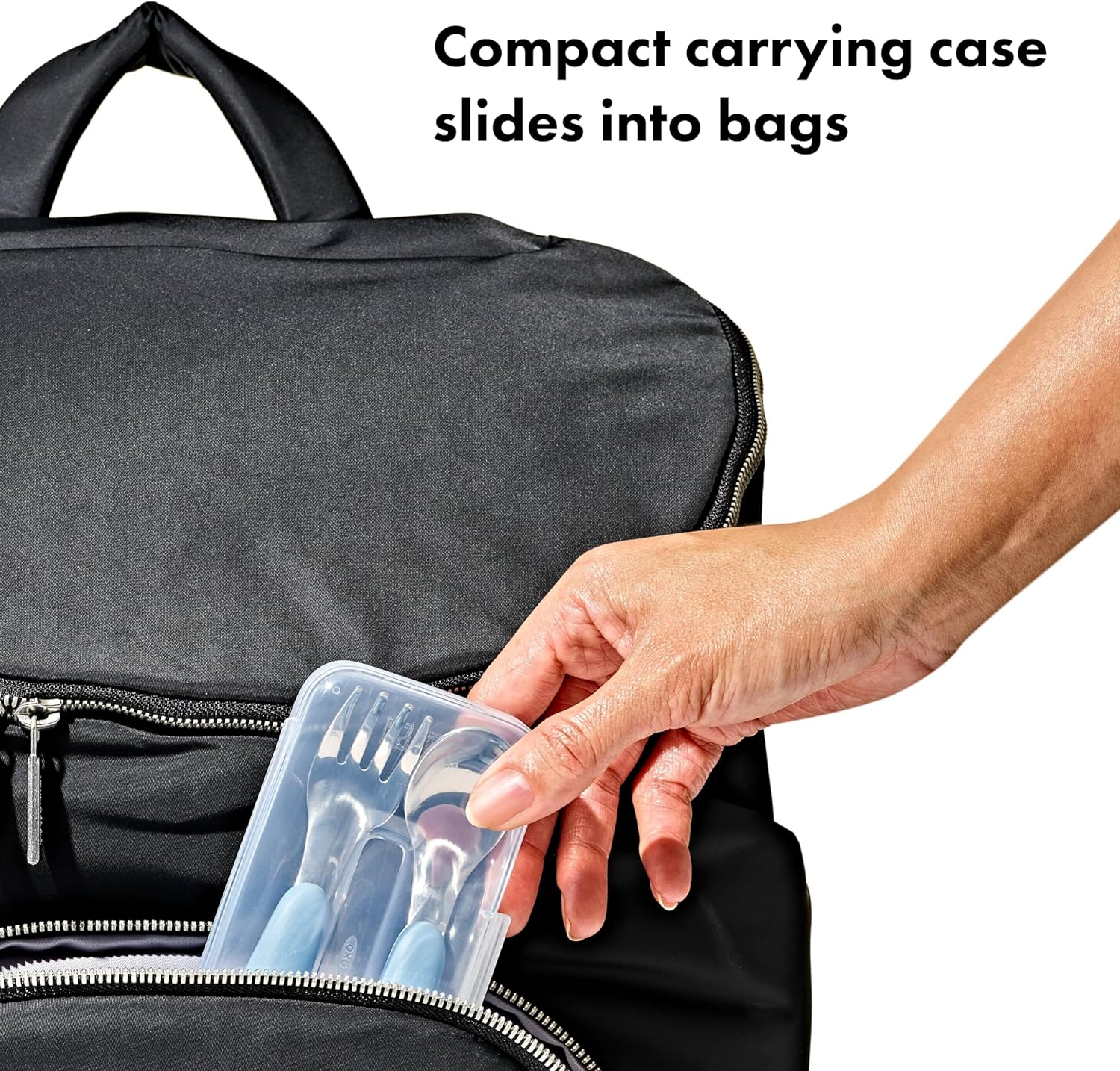 OXO Tot On-The-Go Fork and Spoon Set - Dusk - Opal image number 2