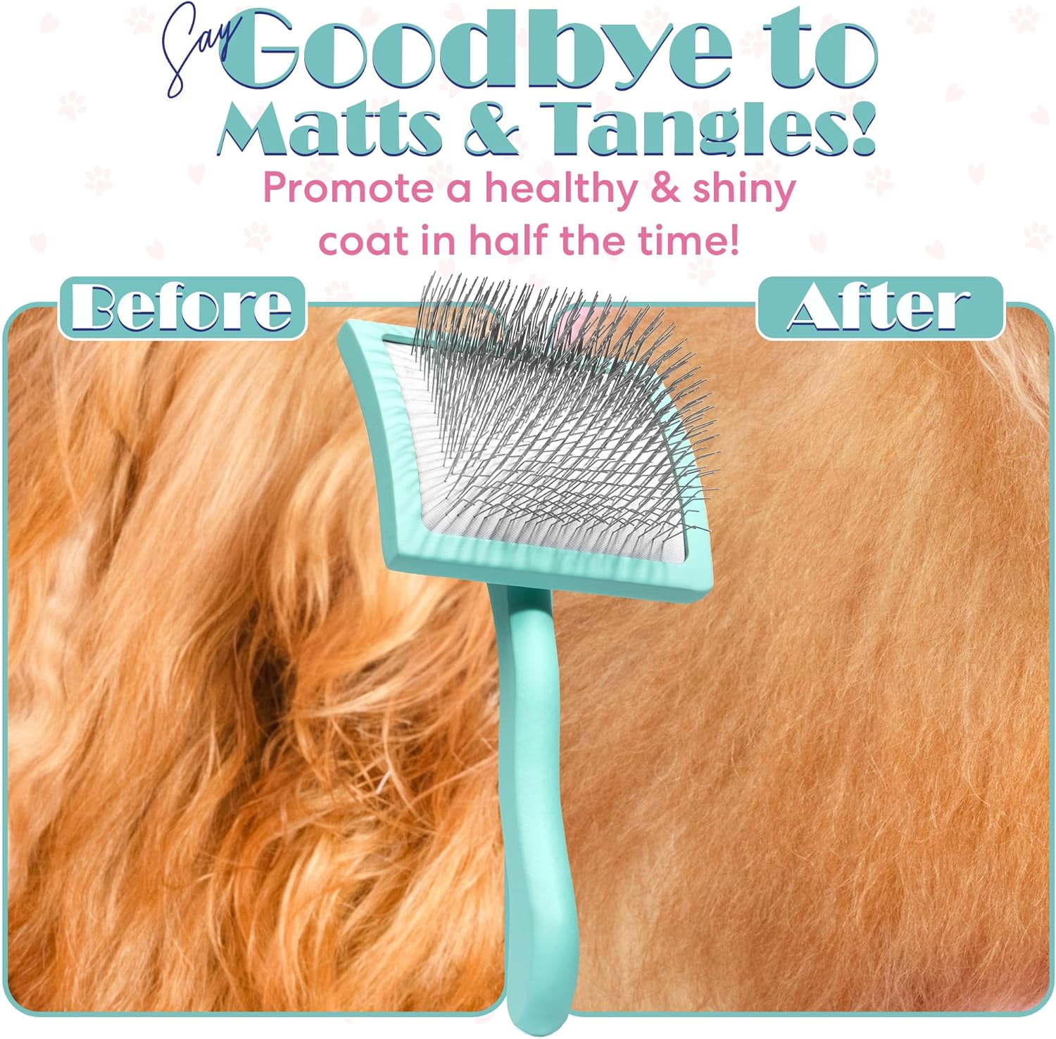 Floof by Brodie Dog Brush - Slicker for Shedding and Grooming - Best for Long Haired Dogs and Pets