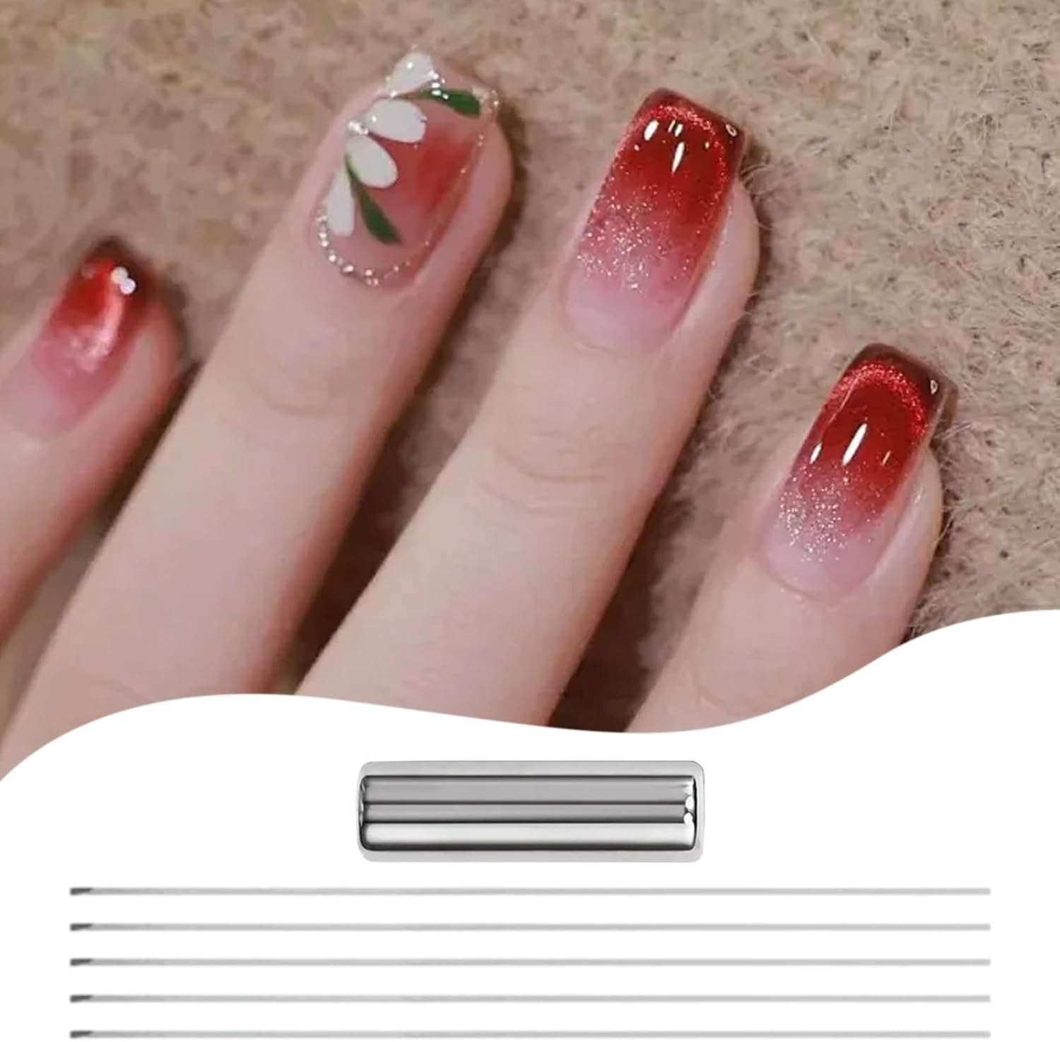 Cat Eyes Magnet for Nails,Nail Magnet for Cat Eyes Gel Polish - Strong Suction Wire Manicure Tool Art Design Beauty Care for Home, Studio & Girls Women image number 6