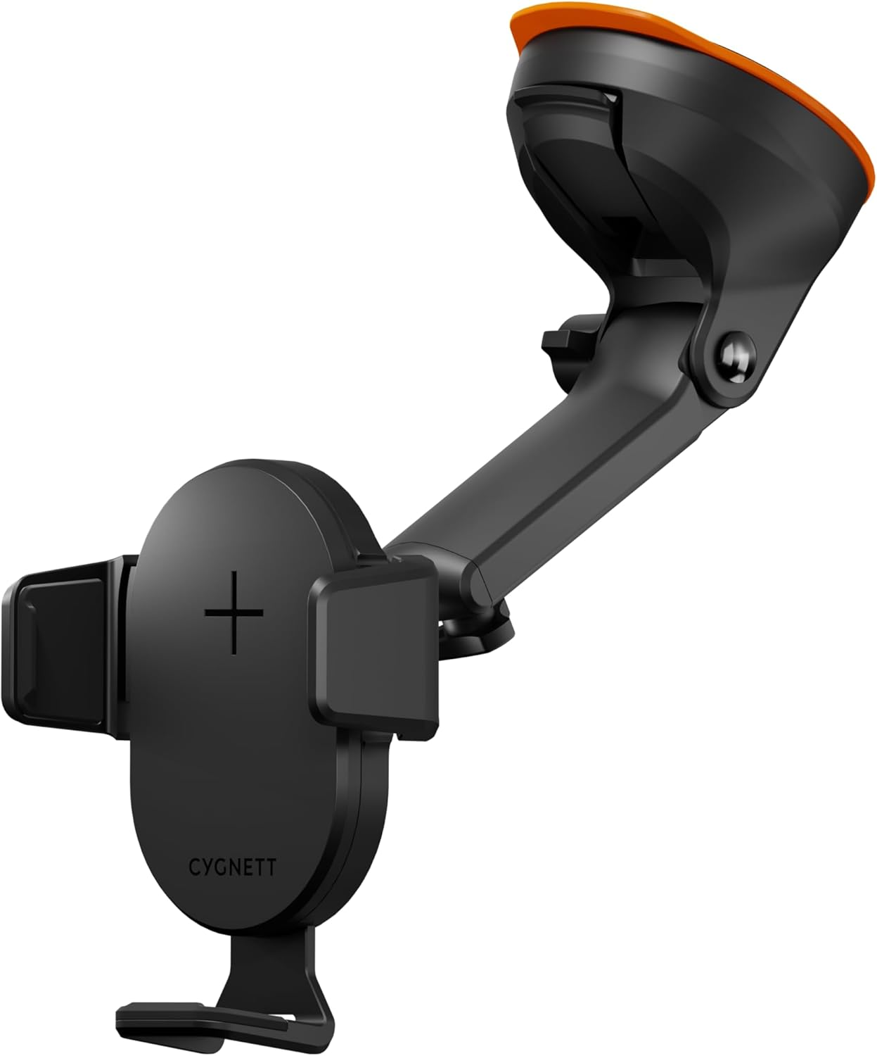 Cygnett CY4623WLCCH Easymount Extendable Arm Car Window Mount and Adjustable 10W Fast Wireless Charger with USB Cable, Black, 1.5 Meter Length