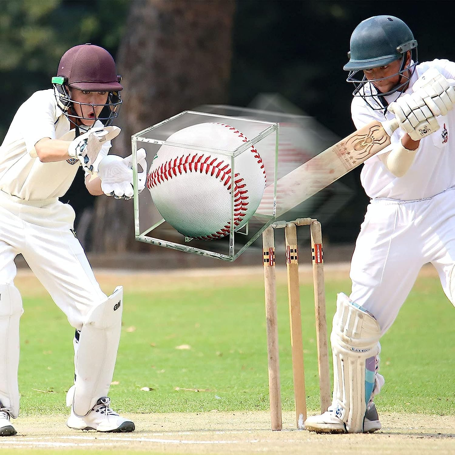 Danodoi Baseball Display Case UV Protected Acrylic Clear Baseball Holder Square Cube Ball Protector Memorabilia Autograph Display Box for Official Size Baseball