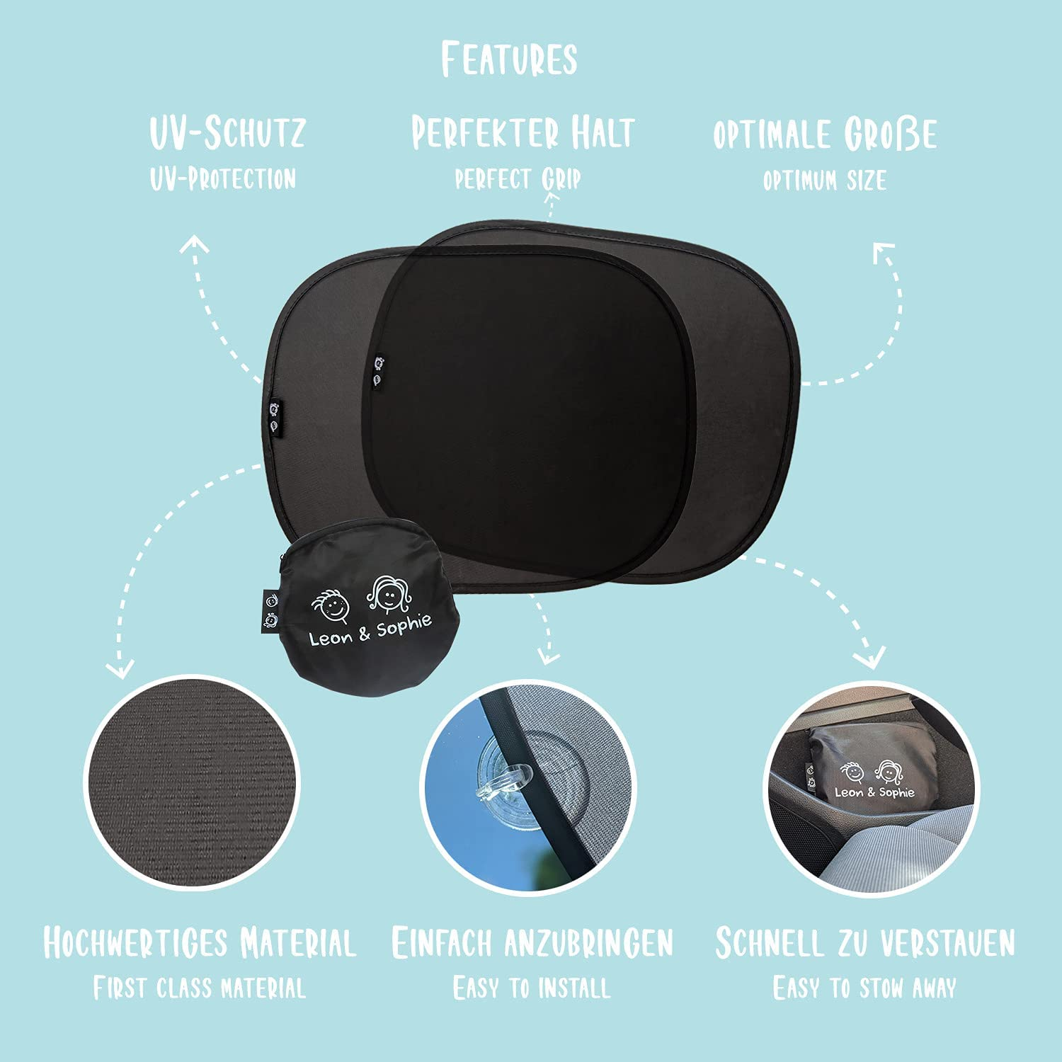 Laneta Leon and Sophie Car Sun Shade Baby Sun Shade for Car Window image number 5