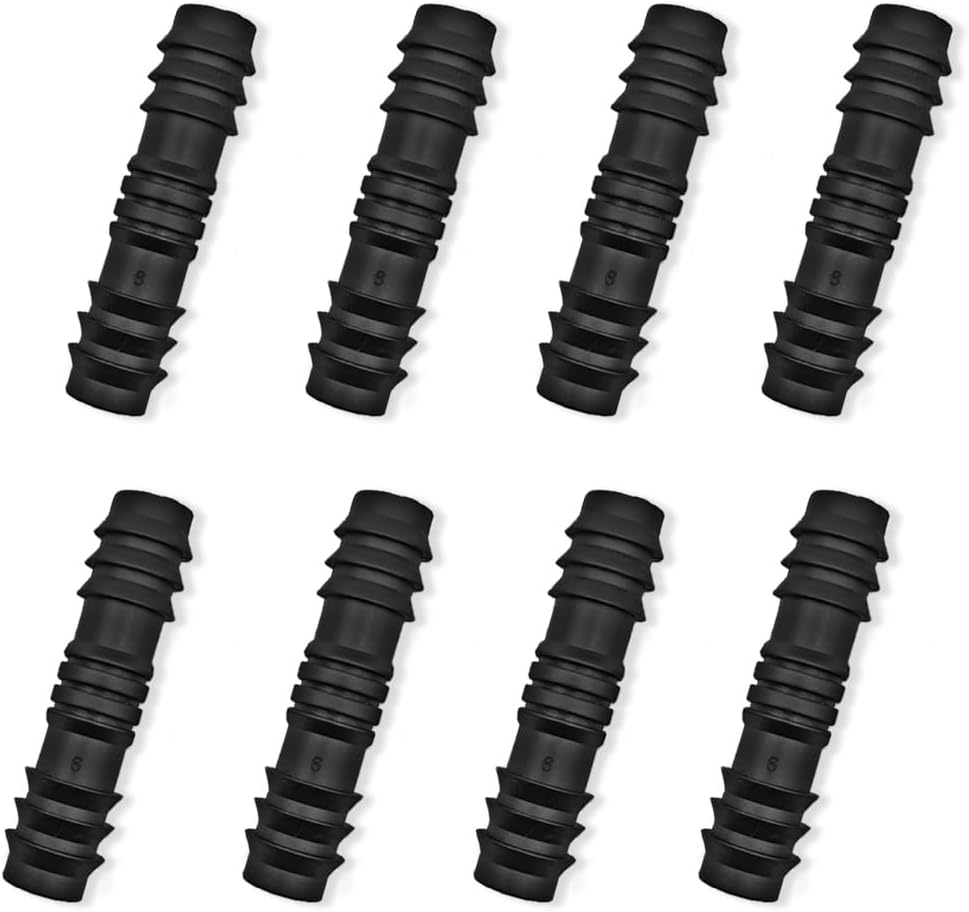 13 Mm (1/2 Inch) Pipe/Hose Irrigation Connectors, Garden Irrigation Fittings, Soaker Hose Connectors, 8 Pcs Straight