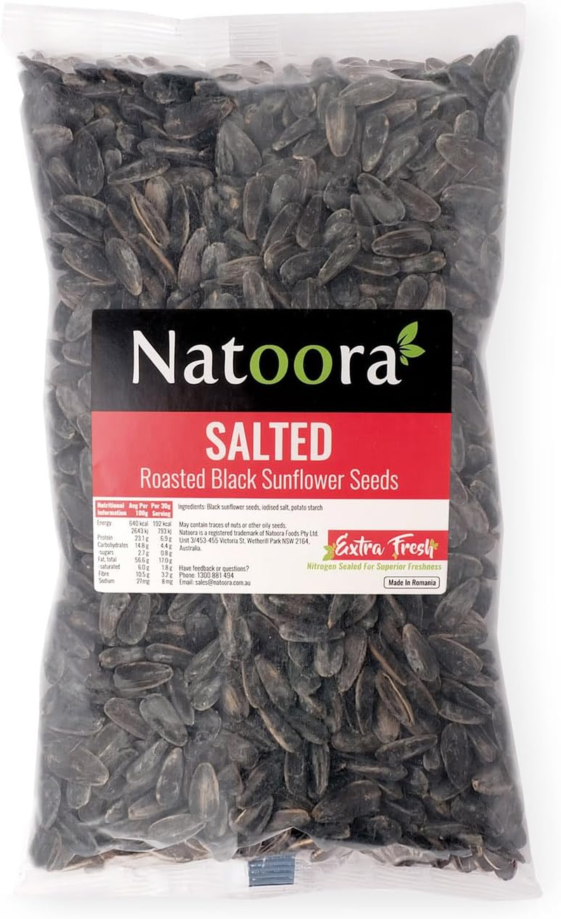 Natoora Black Sunflower Seeds -Roasted and Salted (5X300 G)