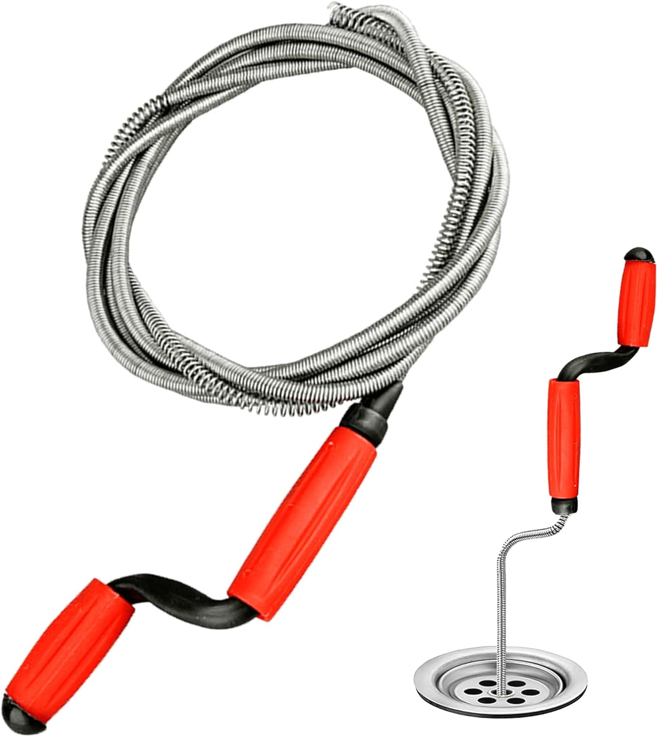 Drain Snake Unblocker Wire Tools Drain Unblocker Wire Rod Flexible Spring Cleaner Pipe Hair Removal Dirt Cleaning Tool Clog Remover for Sewer, Bathroom Drainage,Kitchen Sinks,Toilet 3M