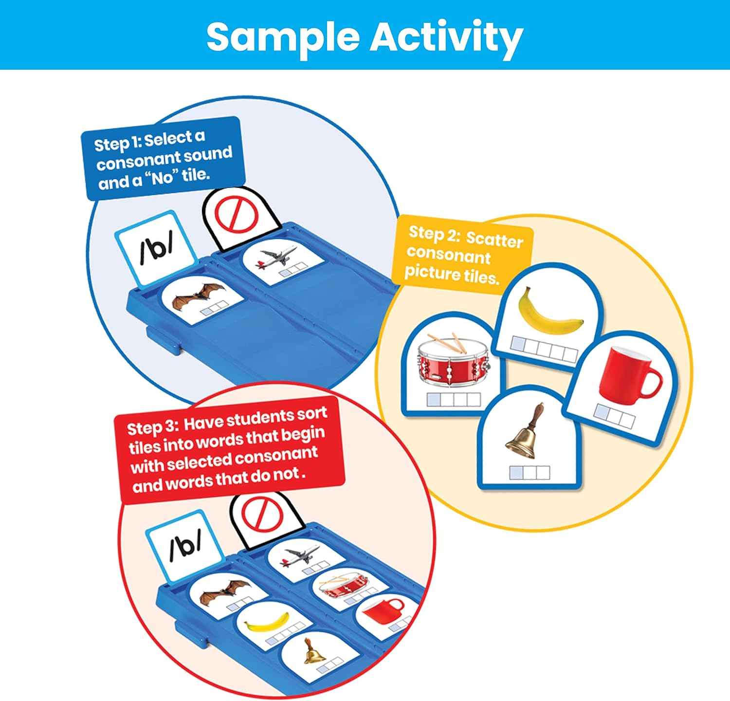 Hand2Mind Sort That Sound! Activity Set​, Phonemic Awareness, ESL Teaching Materials, Science of Reading Manipulatives, Letter Sounds for Kindergarten, Speech Therapy Tools, Phonics Flash Cards image number 1