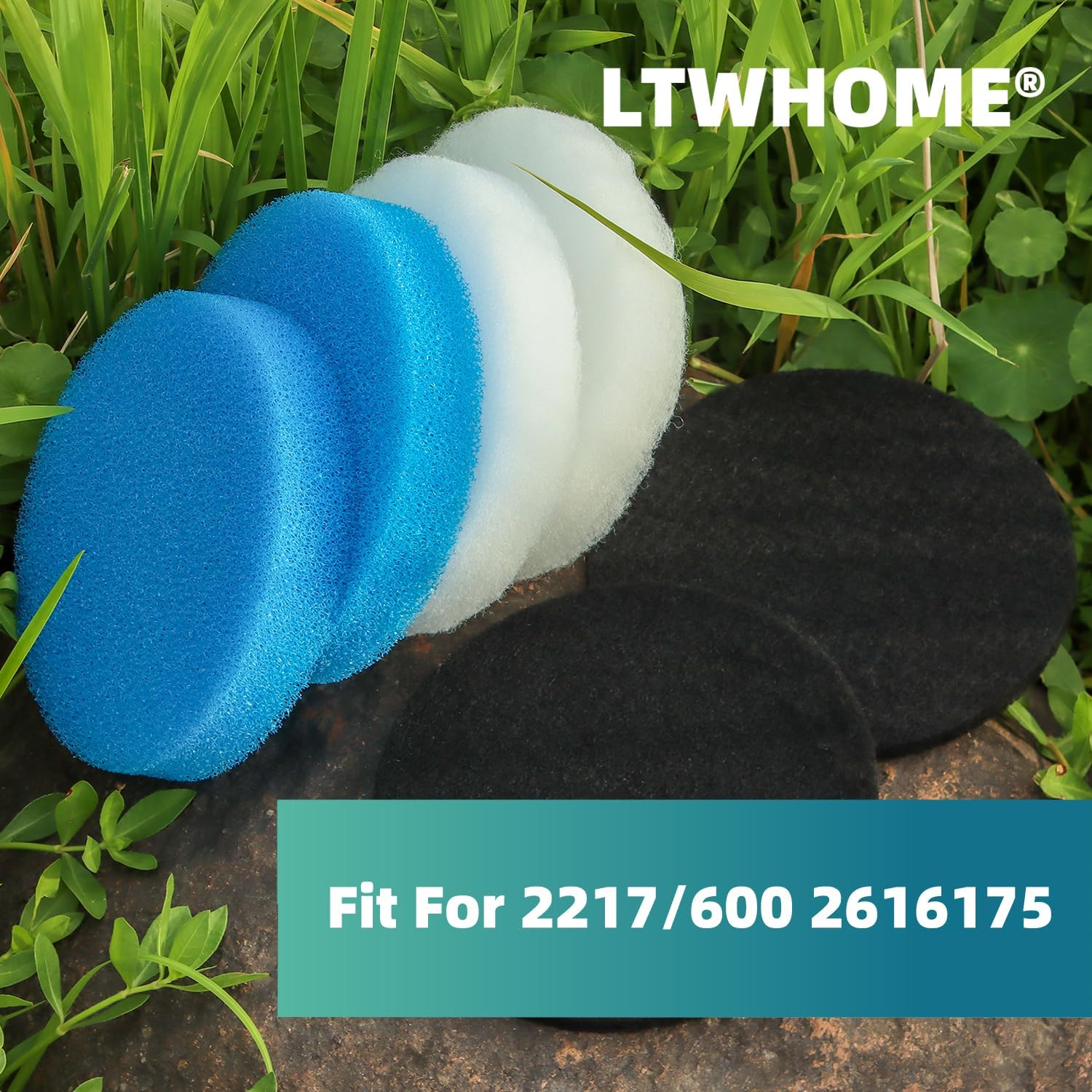 LTWHOME Value Pack of Carbon, Coarse and Fine Filter Pads Set - Suitable for Eheim Classic 2217/600 2616175 (Pack of 24) image number 2