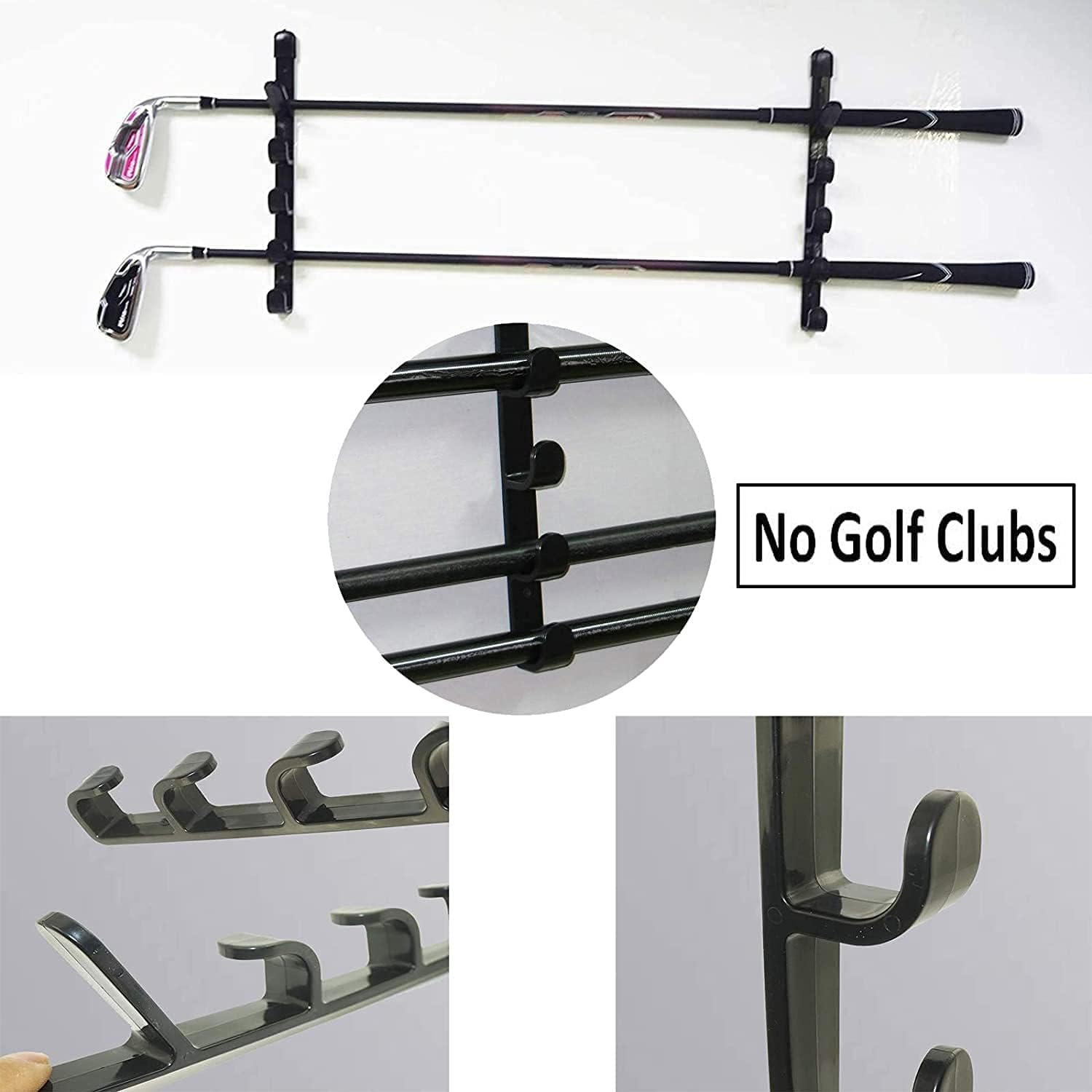Five-Layer Golf Clubs Storage Organizers Rack, Wall Mount Storage Holder Golf Putter Holder Stand Golf Club Display Shelf Golf Putter Rack, Golf Club Display Cases Bracket - Holds up to 10 Golf Clubs image number 3