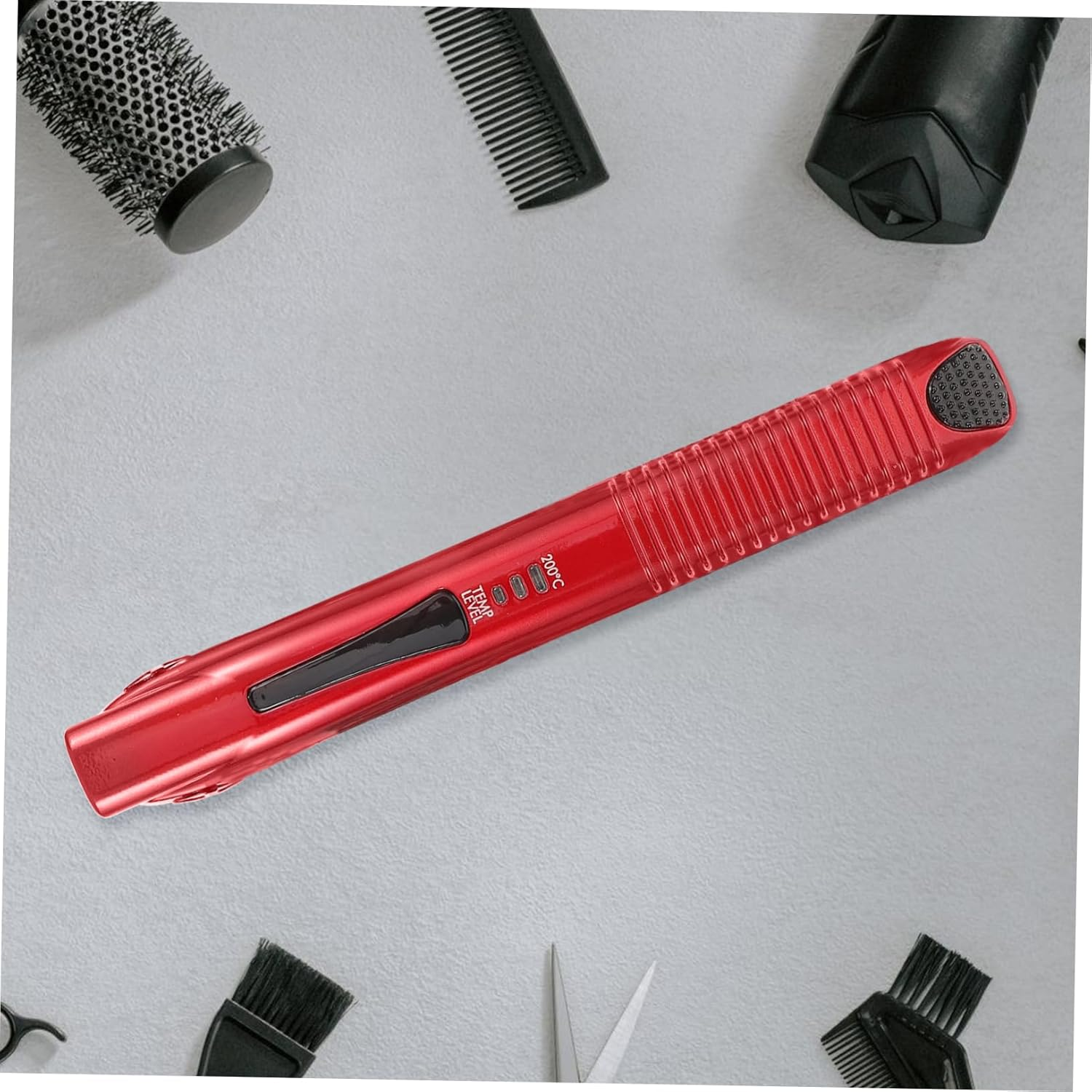 Wireless Rechargeable Hair Straightener and Cordless Hair Curler Mini Travel Size Usb Rose Red for Women and Men image number 3