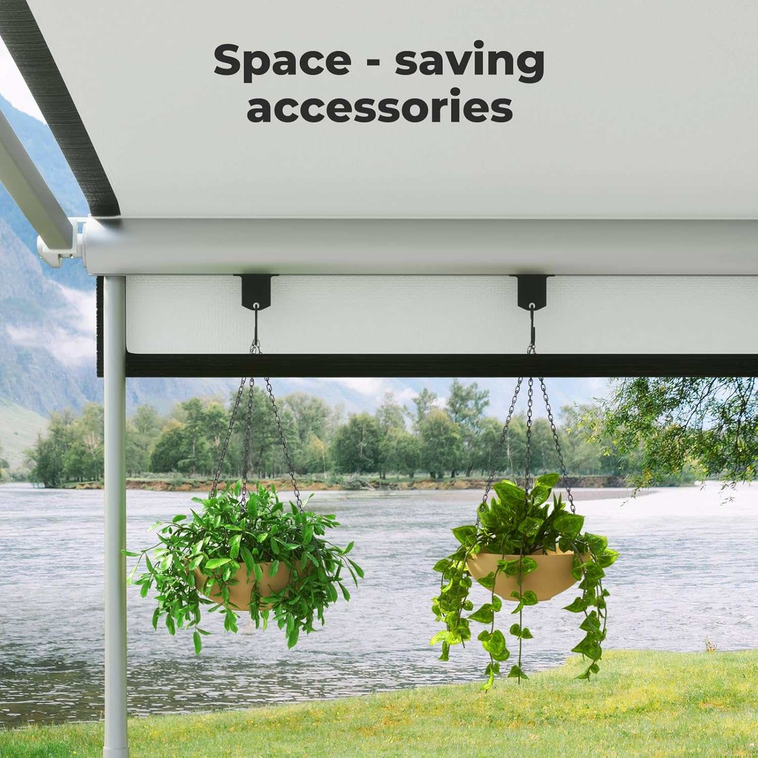 14FT RV Awning Fabric Replacement, Heavy Duty Weatherproof Anit-Uv 4-Ply 18.05Oz Vinyl, Shading Roll Out Suit Camper Caravan, Universal Outdoor Canopy for Camper, Trailer, and Motorhome image number 3