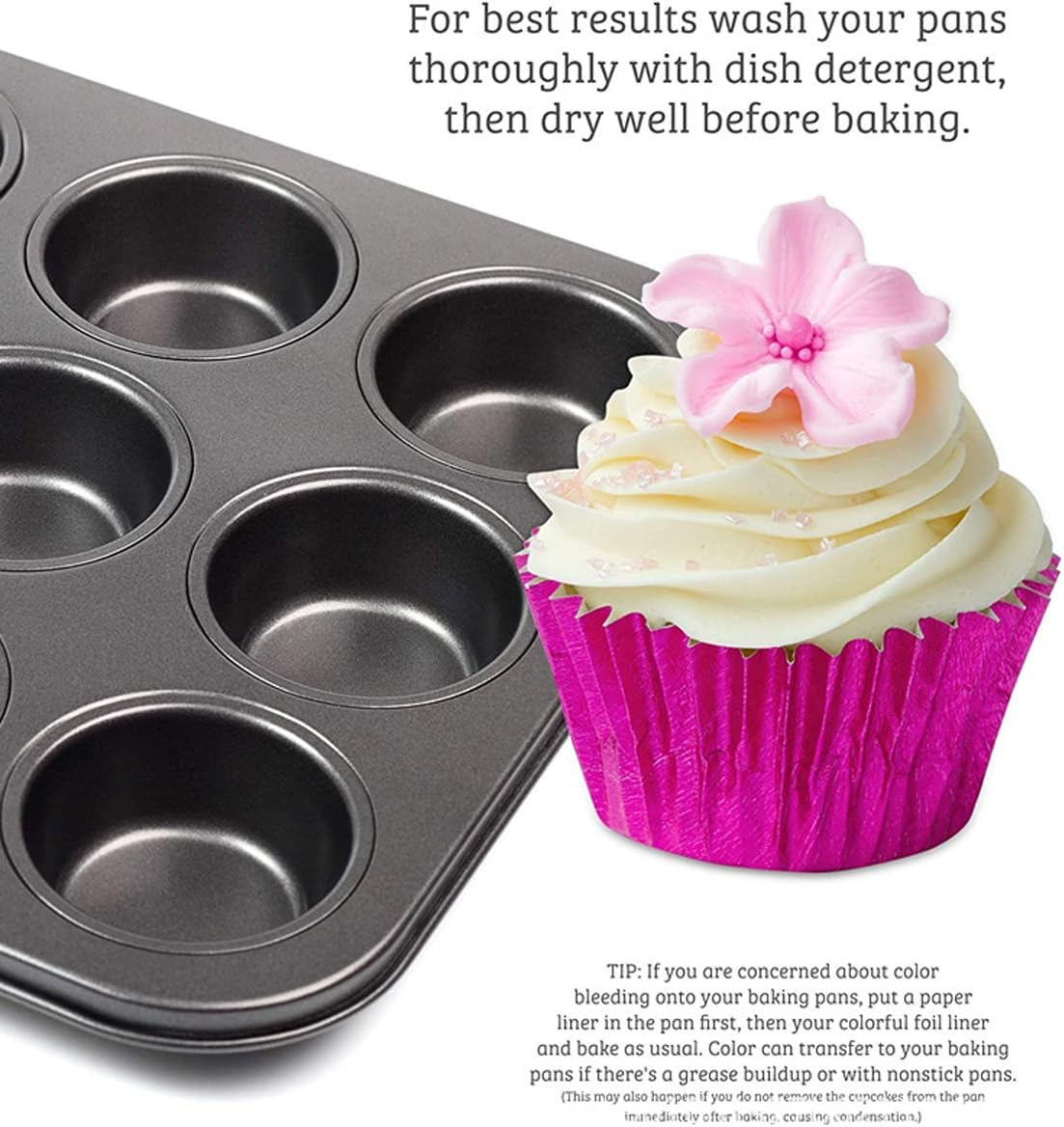 AIMALL 200 Pcs Premium Baking Cups, 2.95 Inch, Thick Aluminum Foil, Oil-Proof Cupcake Liners in 8 Colours - Gold image number 3