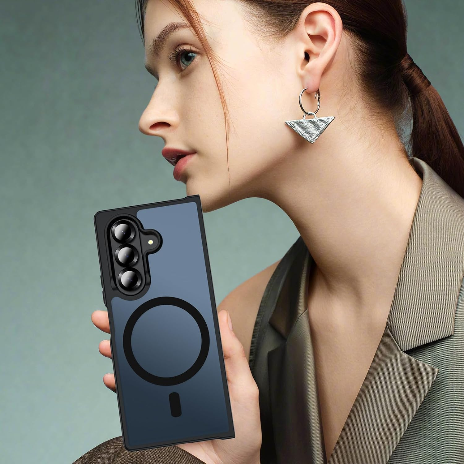 Case for Samsung Galaxy Fold 7: Magnetic Case for Samsung Galaxy Fold 7 (Compatible with Magsafe) - Anti-Yellowing Slim Thin Shockproof Hard PC with Camera Protection Phone Cover (Black) image number 2