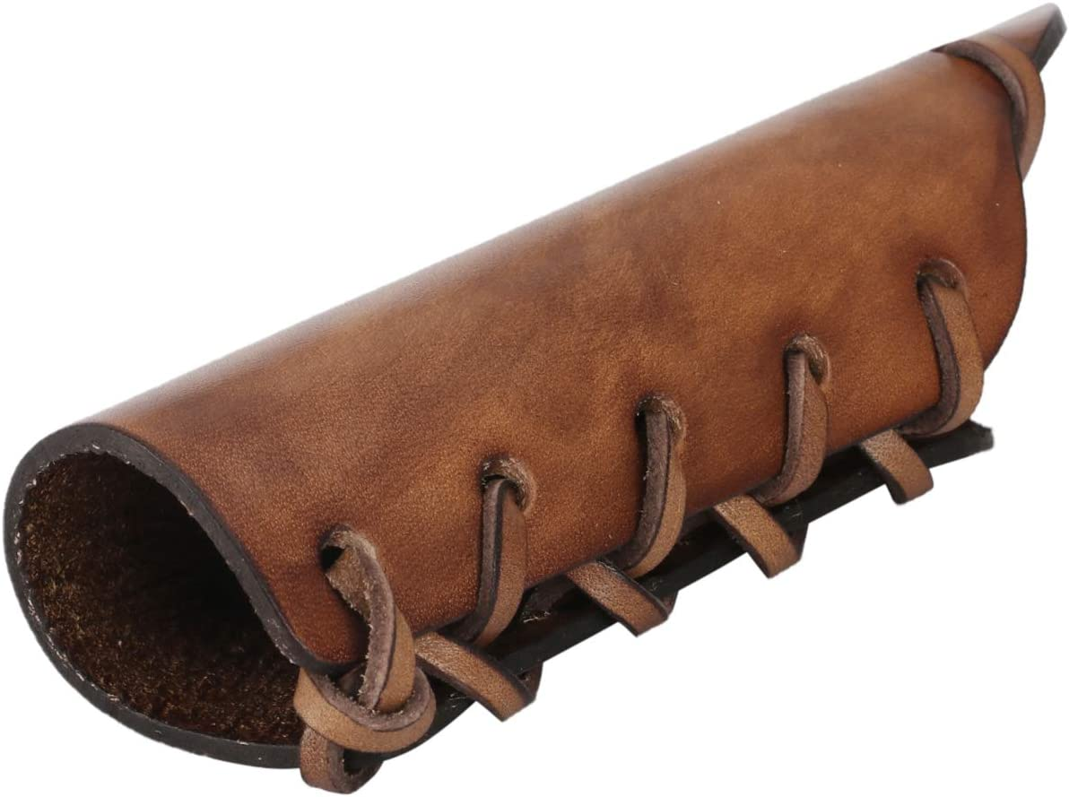 TOURBON Leather Axe Handle Protection Covers - Vintage Brown
