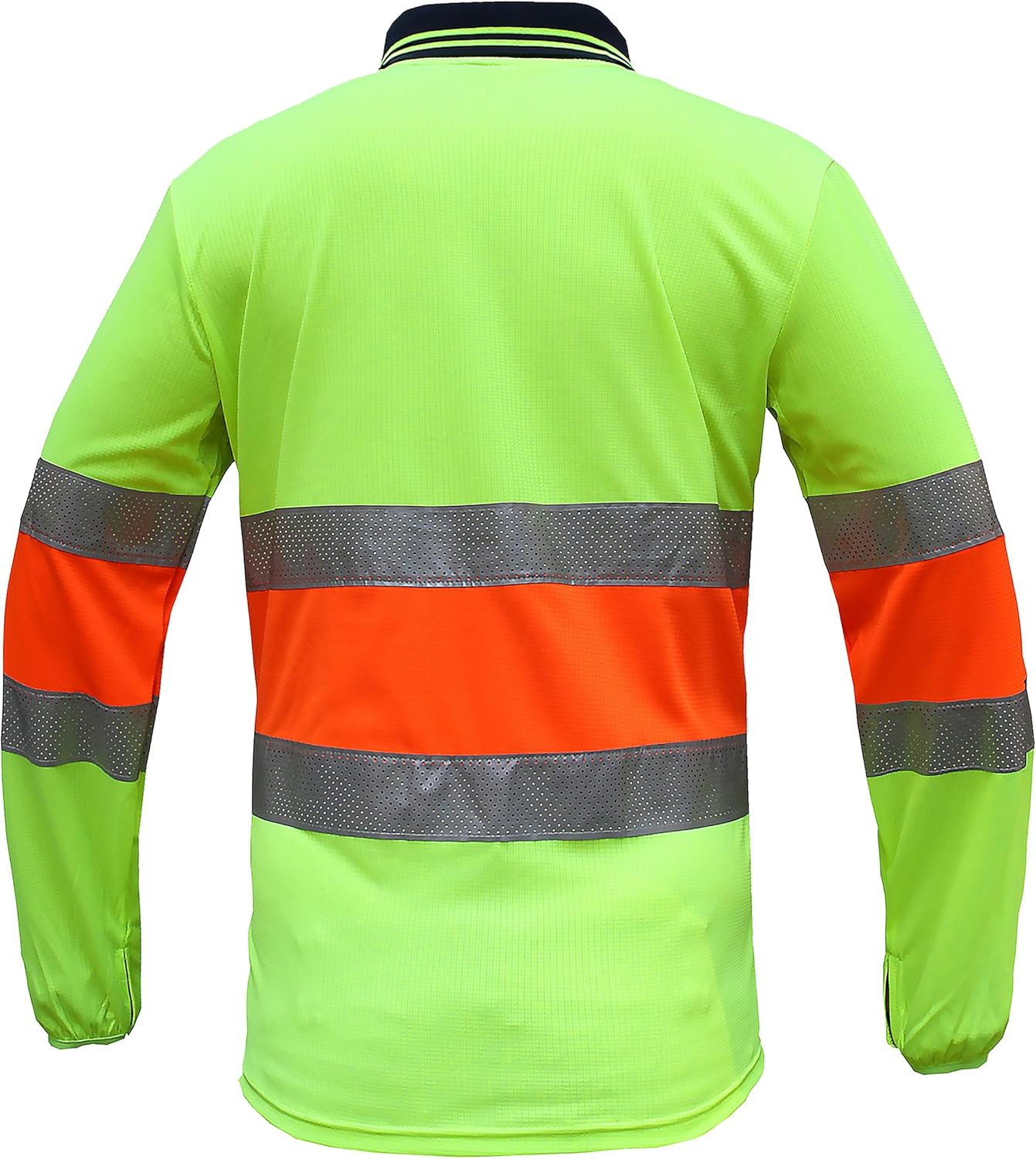 BIG BEE Hi Vis Work Polo Shirt Long Sleeve Reflective Tape Bio Motion image number 5