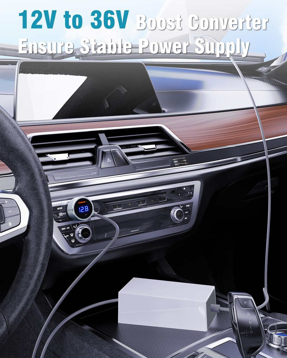 Starlink Mini 12V Car Adapter with Step up Converter, Cigarette Lighter Plug 12V to 36V DC Step up Converter (12-36V Input, 36V/1.67A Output), Starlink Mini Car Adapter Accessories
