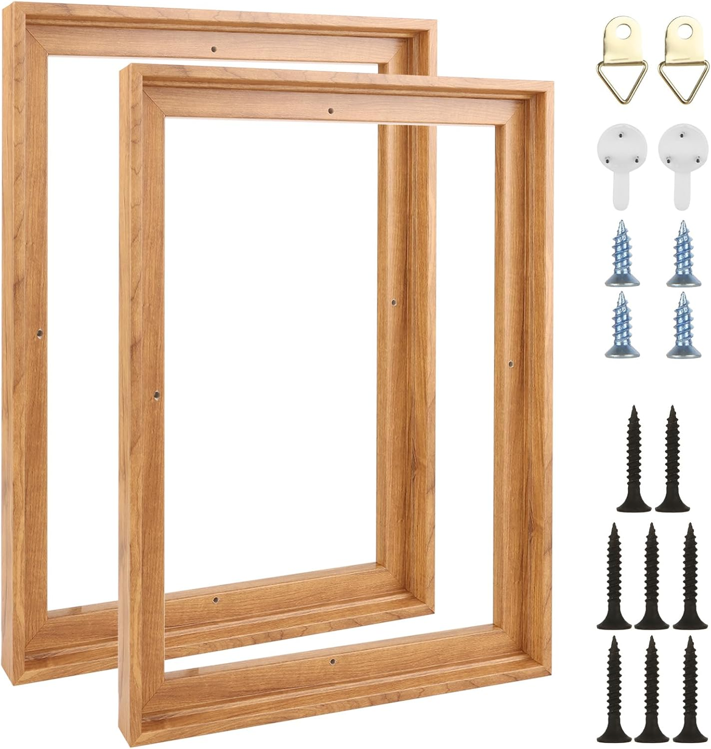 LDHHYH 2 Pack Floater Frame for 12X16 Inch Canvas Painting, Solid Floating Frame for 0.6&rdquo; Deep Canvas, Wall Art Painting Frame for Living Room Bedroom Office - Walnut image number 4