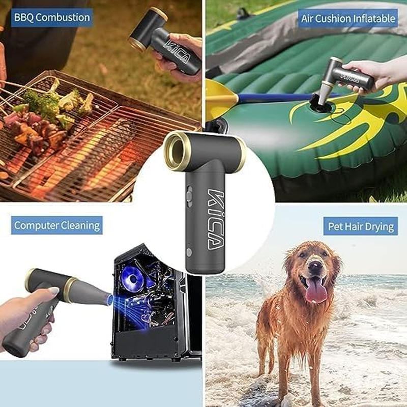 AUSLEE JETFAN 2.0 Air Blower Air Duster Fan Mini Multipurpose Fan for Computer Keyboard Electronics Cleaning, Outdoor Hiking, Camping, Air Cushion Inflation, BBQ, 101000 RPM and Aluminum Material image number 3