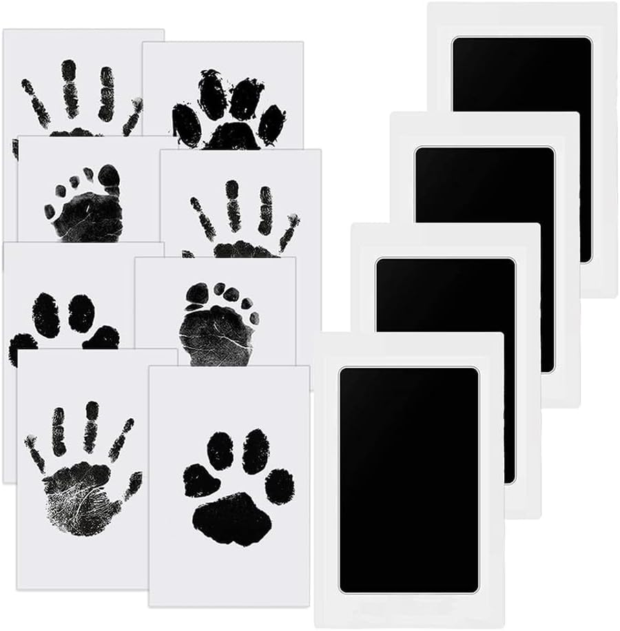 Baby Footprint Handprint Pet Paw Print Kit with 4 Ink Pads and 8 Imprint Cards, Baby Footprint Handprint Pet Paw Print Kit,Inkless Hand and Footprint Kit,Footprint and Handprint Pet Paw Print Ink Kits image number 3