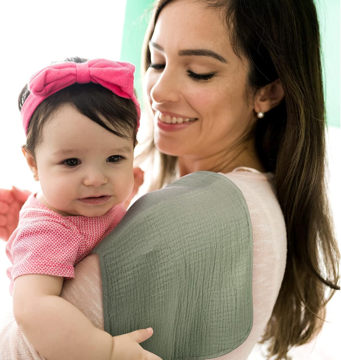 5 Count Muslin Burp Cloths Cotton Burping Rags Large 20 X 10 Inch 6 Layers Spit up Rags Soft Absorbent Multicolor Wash Cloths Diapers(Mixed Colors Series) image number 4