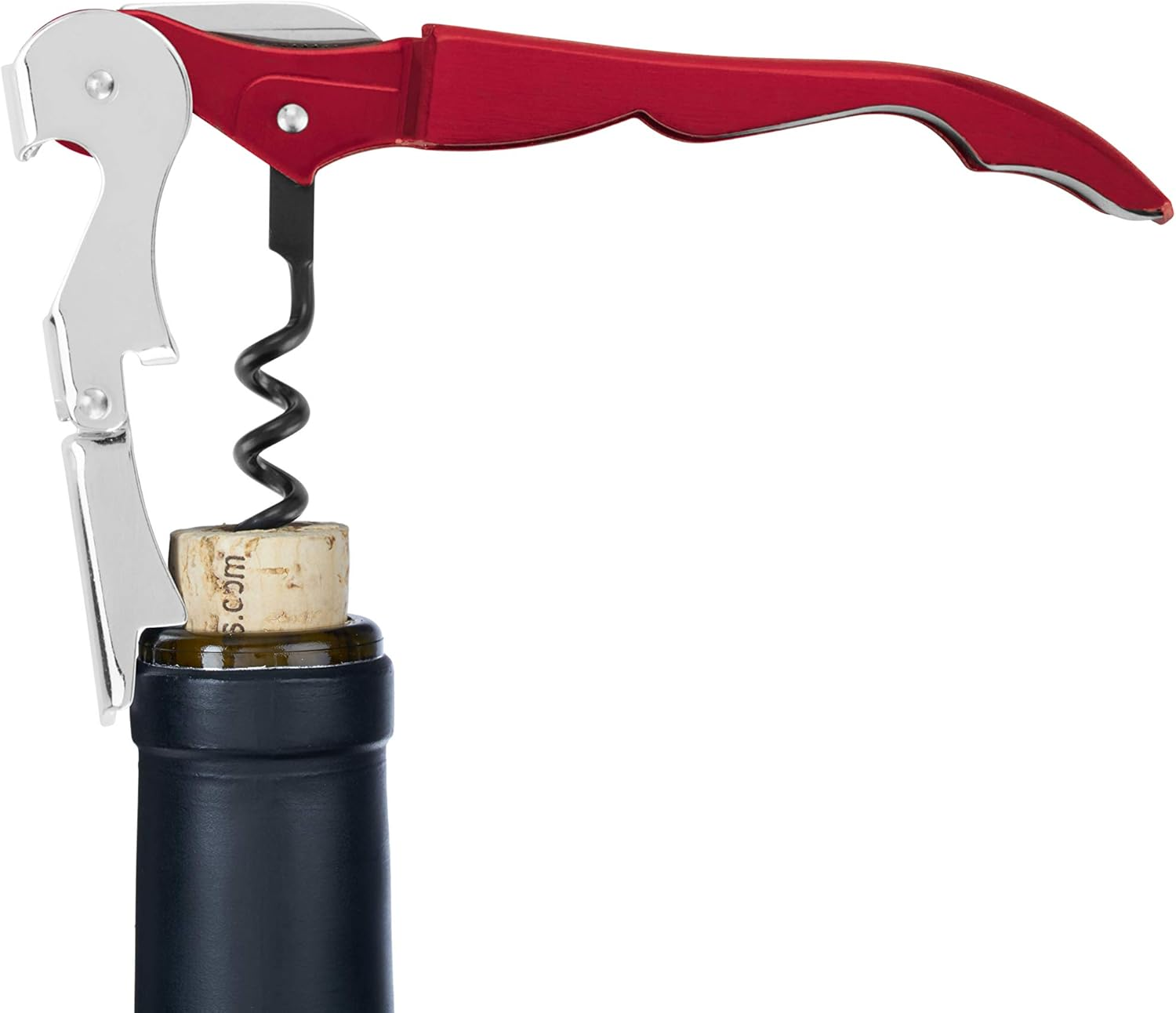 Truetap Metallic Red Double Hinged Waiter'S Corkscrew by True - Black image number 4