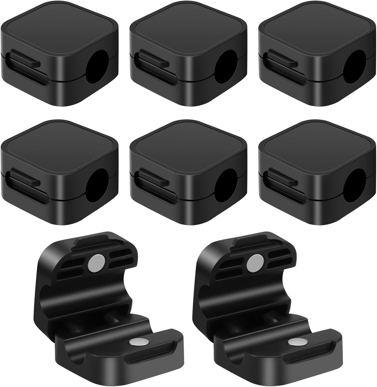 Hcskoss 8 Pack Magnetic Cord Organizer,Magnetic Cable Clips Cable,Smooth Adjustable Easy Secure Cable Management,Magnetic Cord Holder,Wire Holder Keeper Organizer for Home,Office,Car,Desk image number 1